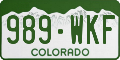 CO license plate 989WKF