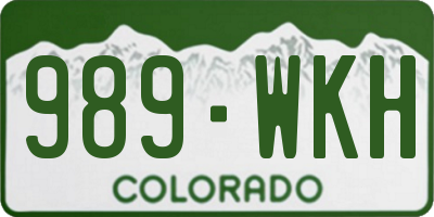 CO license plate 989WKH