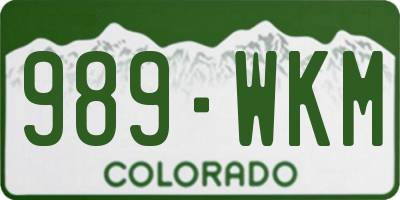 CO license plate 989WKM