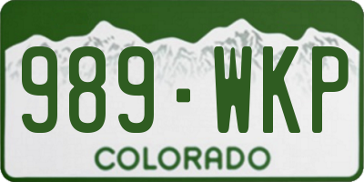CO license plate 989WKP