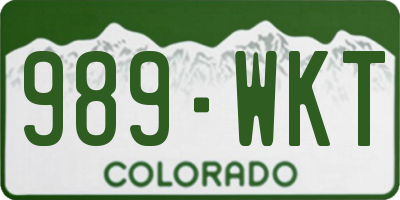CO license plate 989WKT