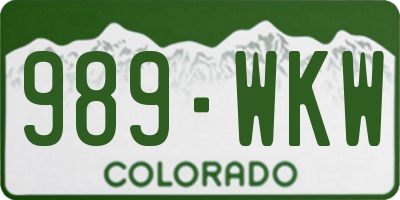 CO license plate 989WKW