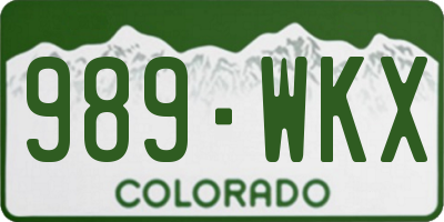 CO license plate 989WKX