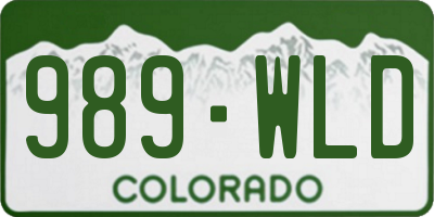 CO license plate 989WLD