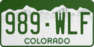 CO license plate 989WLF