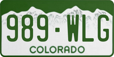 CO license plate 989WLG