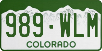CO license plate 989WLM
