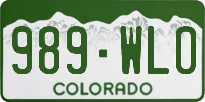 CO license plate 989WLO