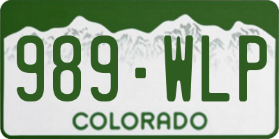 CO license plate 989WLP