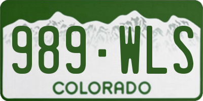 CO license plate 989WLS