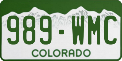 CO license plate 989WMC