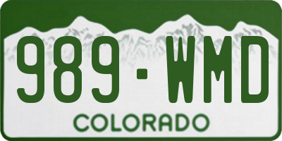 CO license plate 989WMD