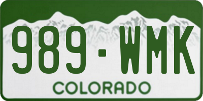 CO license plate 989WMK