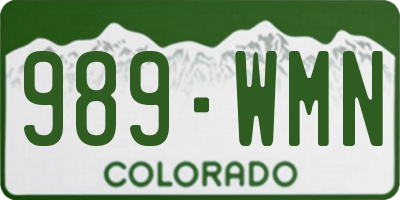 CO license plate 989WMN