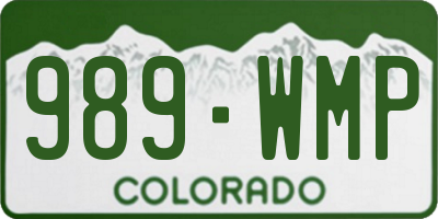 CO license plate 989WMP