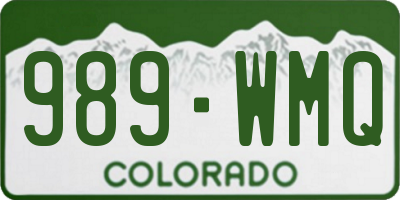 CO license plate 989WMQ