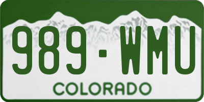 CO license plate 989WMU
