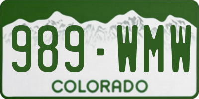 CO license plate 989WMW