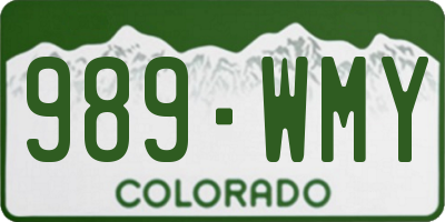CO license plate 989WMY