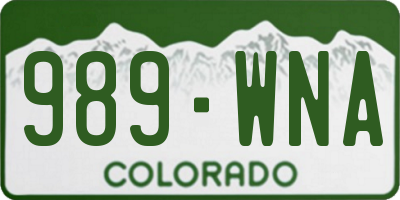 CO license plate 989WNA