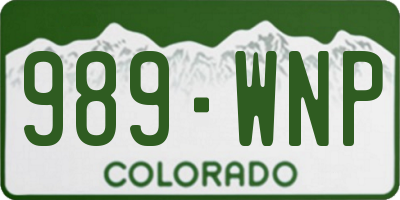 CO license plate 989WNP