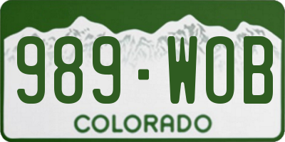 CO license plate 989WOB