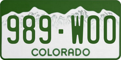 CO license plate 989WOO