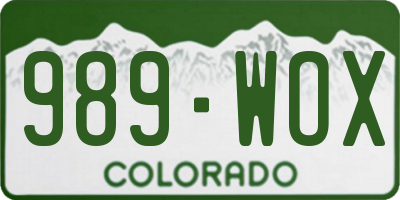CO license plate 989WOX