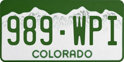 CO license plate 989WPI