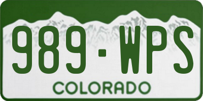 CO license plate 989WPS