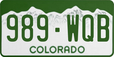 CO license plate 989WQB