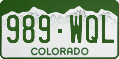 CO license plate 989WQL