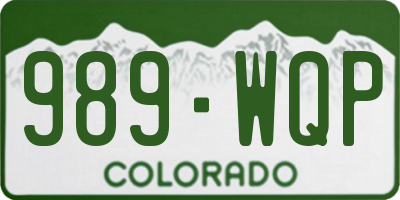 CO license plate 989WQP