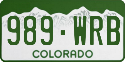 CO license plate 989WRB