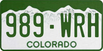 CO license plate 989WRH