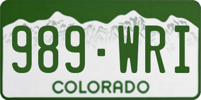 CO license plate 989WRI