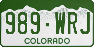 CO license plate 989WRJ