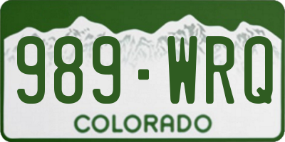 CO license plate 989WRQ
