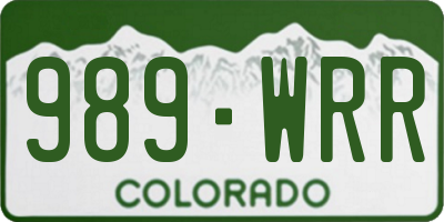 CO license plate 989WRR