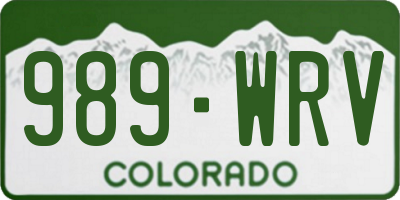 CO license plate 989WRV