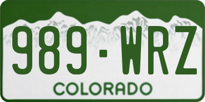CO license plate 989WRZ