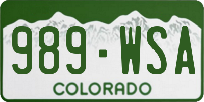 CO license plate 989WSA