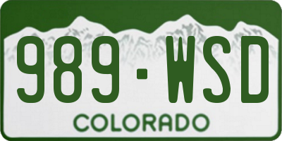 CO license plate 989WSD