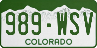 CO license plate 989WSV