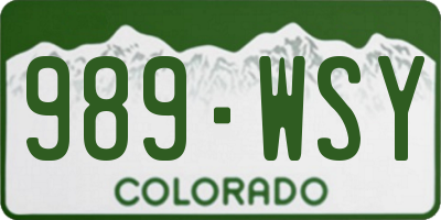 CO license plate 989WSY