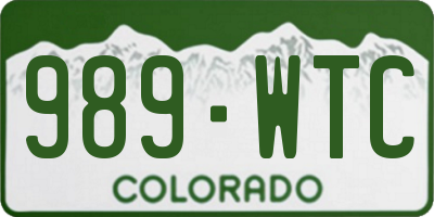CO license plate 989WTC