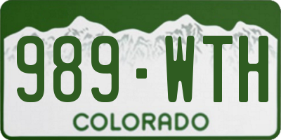 CO license plate 989WTH