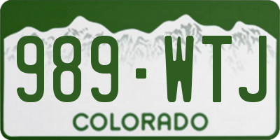 CO license plate 989WTJ