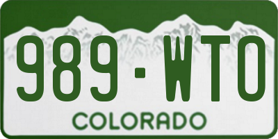 CO license plate 989WTO