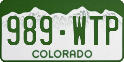 CO license plate 989WTP